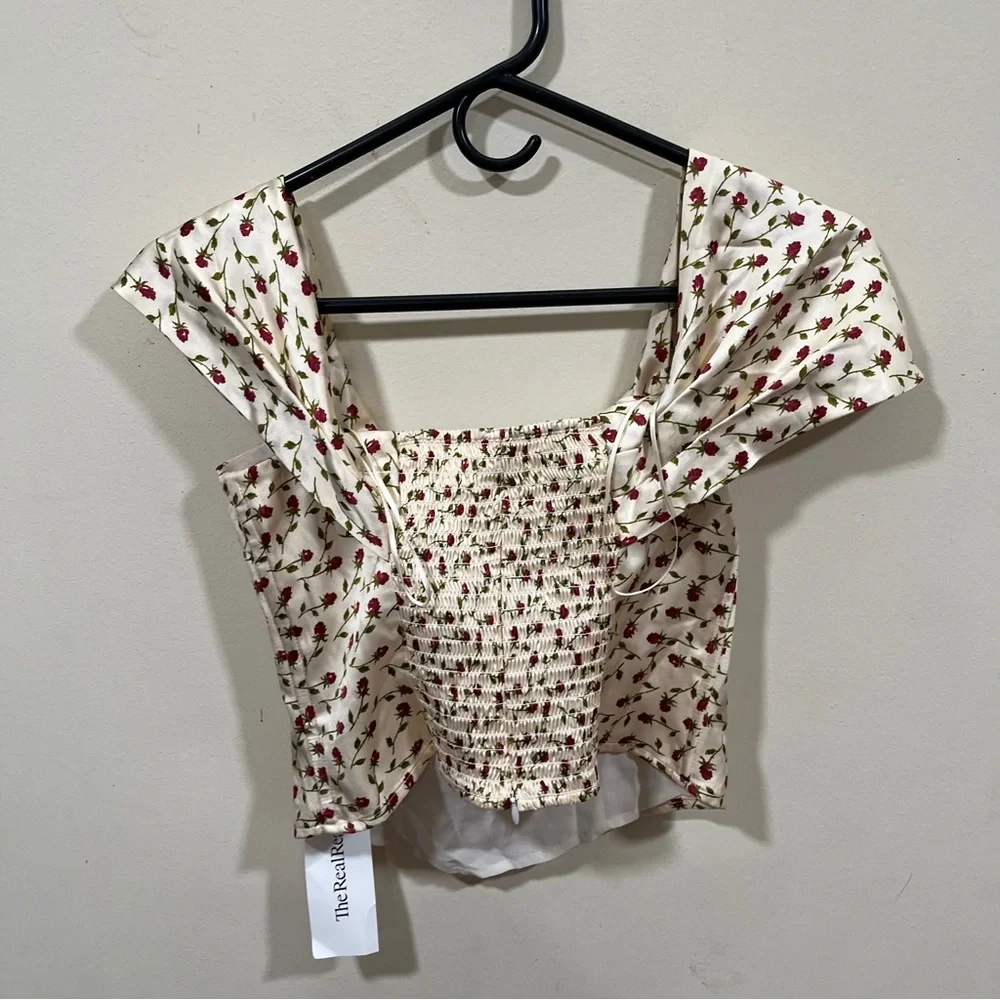 NWT  reformation lux 100% silk top in Madison size o floral - Picture 7 of 10